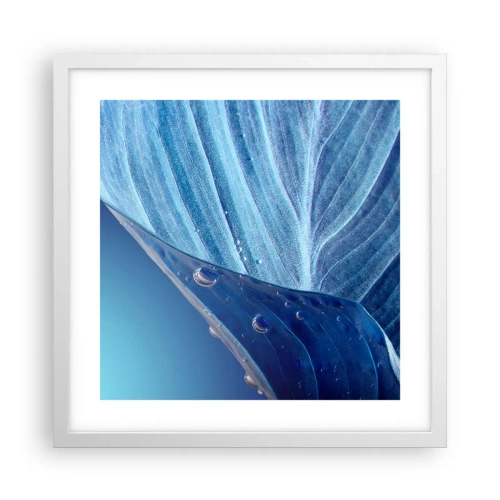 Affiche dans un cadre blanc - Poster - Gouttes cachées du bleu - 40x40 cm