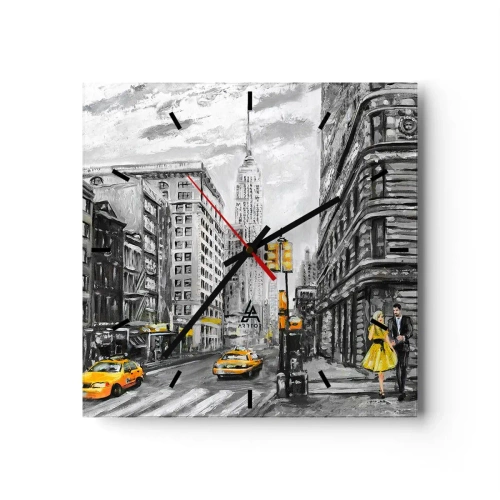 Horloge murale - Pendule murale - Une histoire new-yorkaise - 40x40 cm