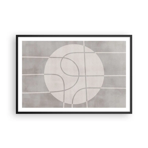 Affiche dans un cadre noir - Poster - Circulaire et tout droit - 91x61 cm