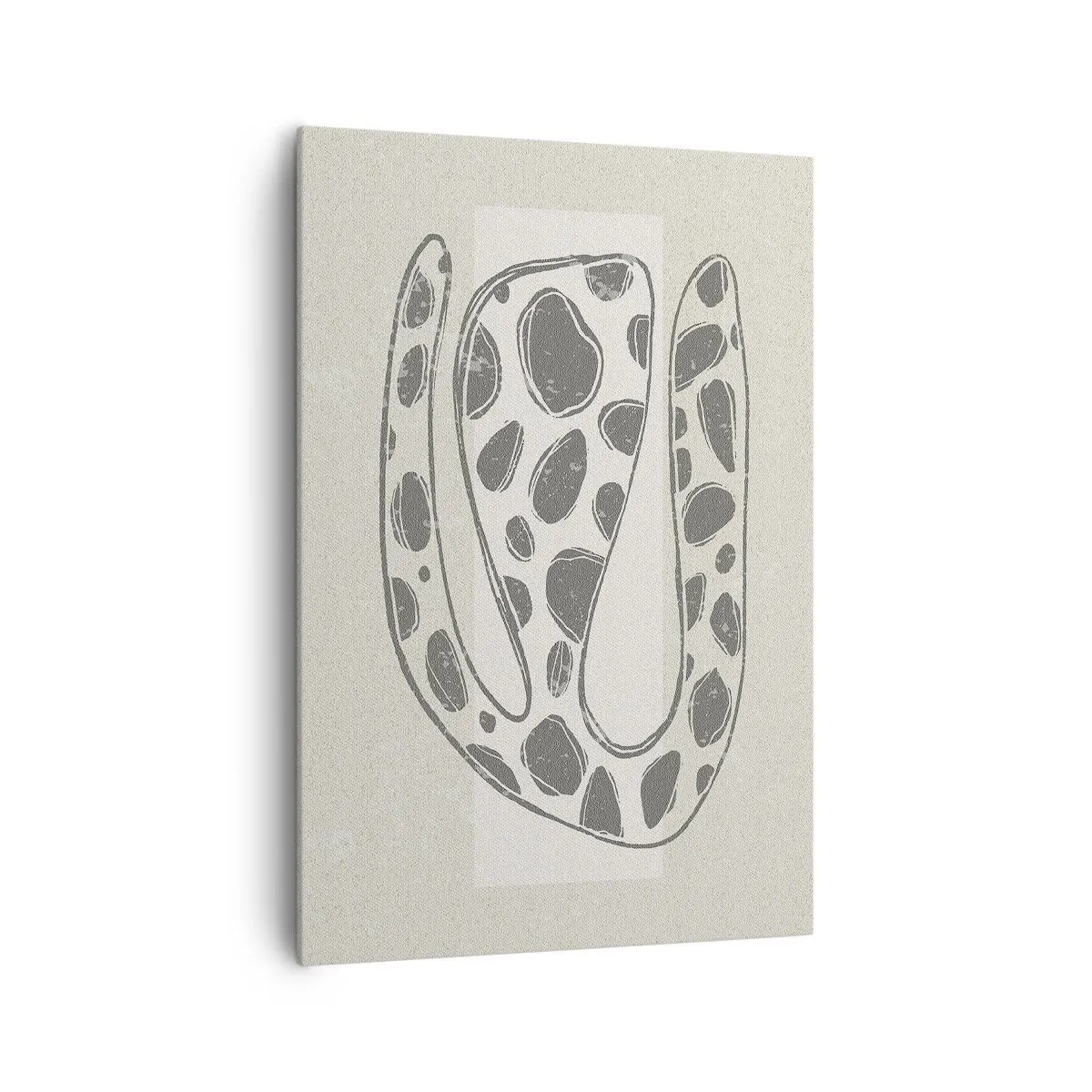 Impression sur toile - Image sur toile - Motif organique abstrait dans des tons de gris - 70x100cm - Une étrange créature - Décoration murale moderne pour le salon et la chambre ARTTOR