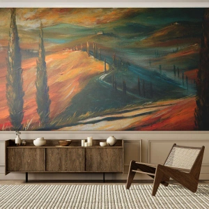 Papier Peint Photo Premium Canvas - paysage toscan - Paysage, Toscane, Voyages - 500x350 cm