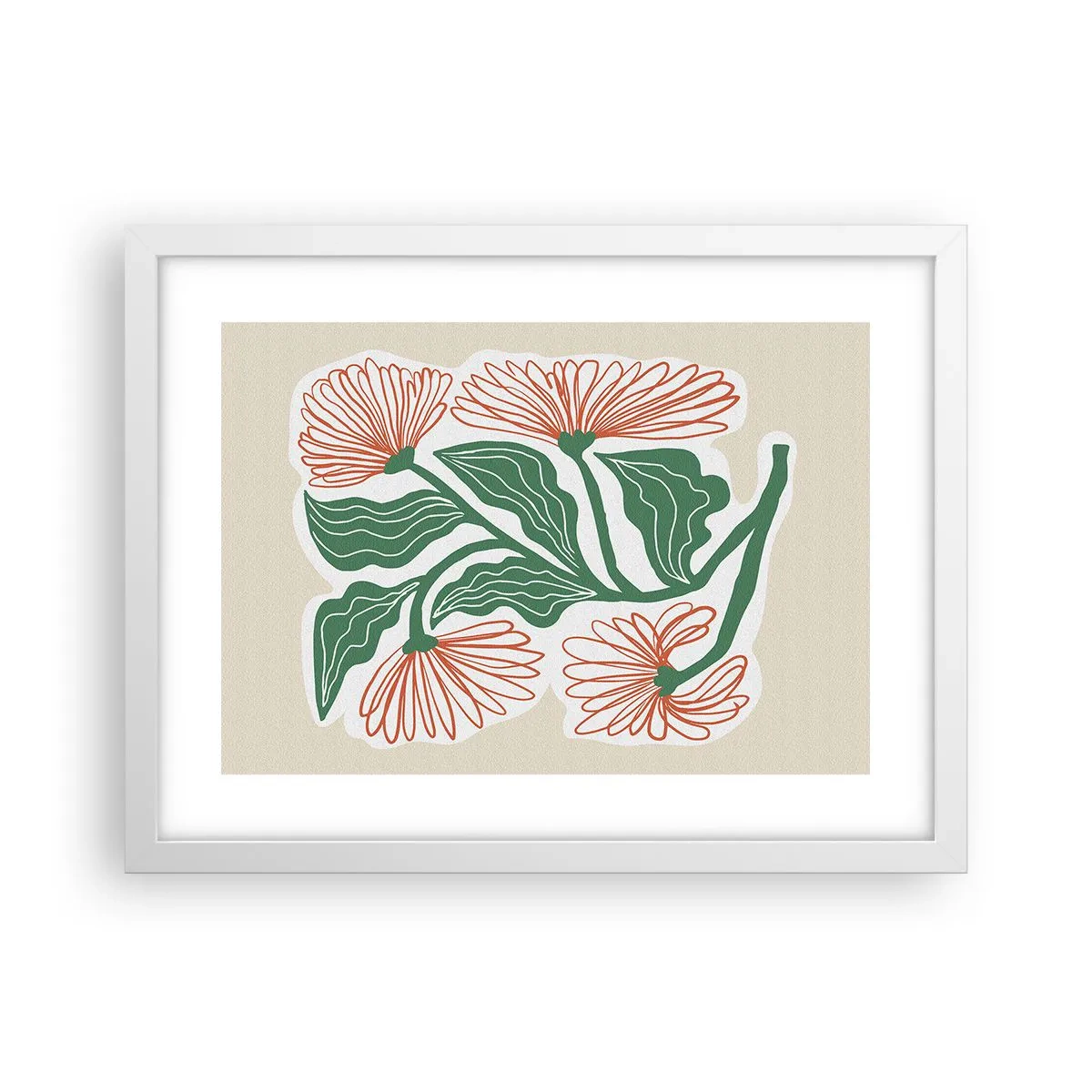 Affiche dans un cadre blanc - Poster - Folk et moderne - 40x30 cm