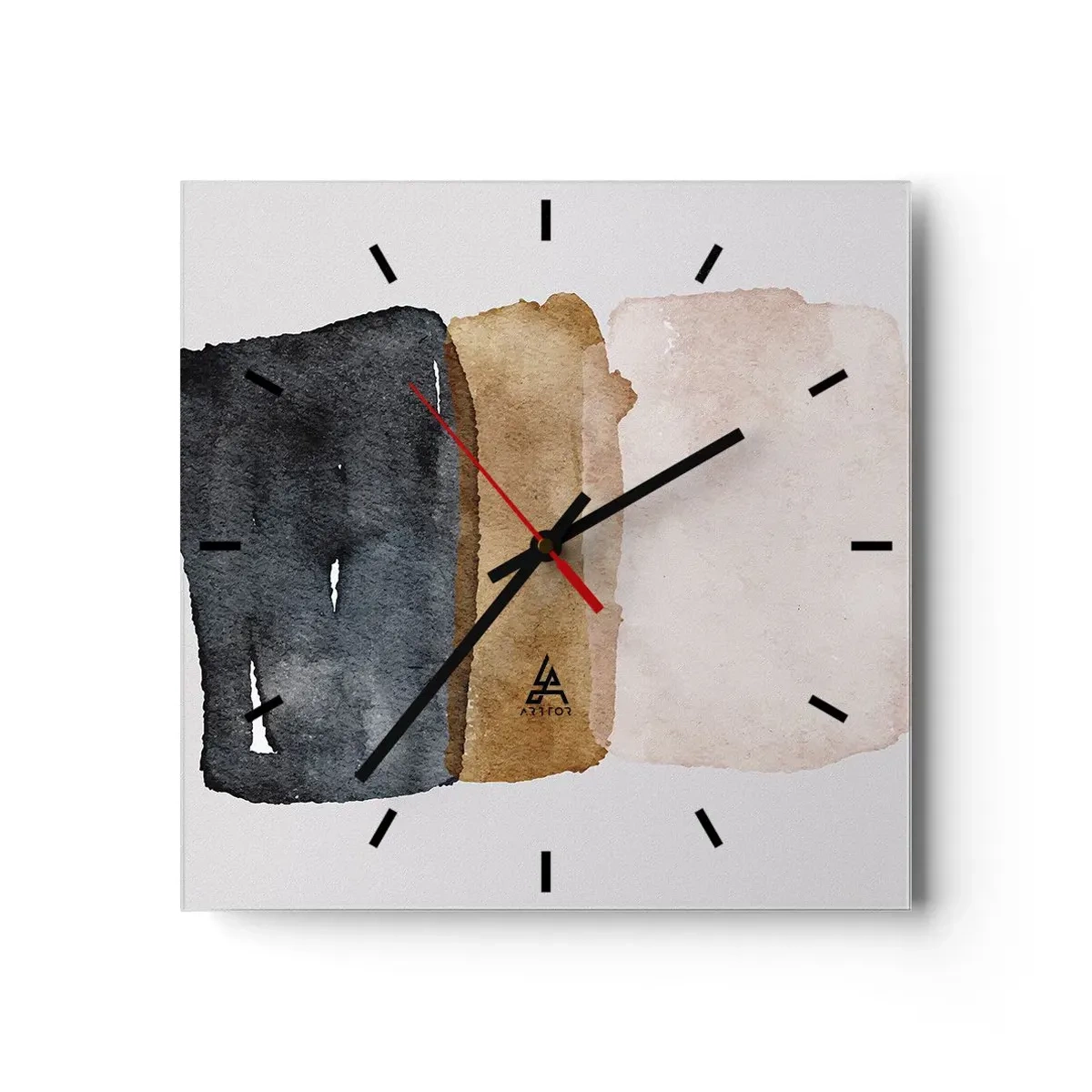 Horloge murale - Pendule murale - Composition de couleurs de la terre - 40x40 cm