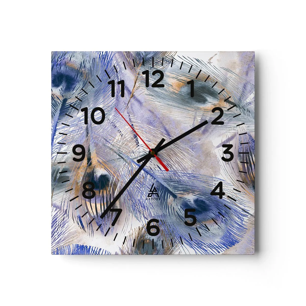 Horloge murale - Pendule murale - Composition de paon - 30x30 cm