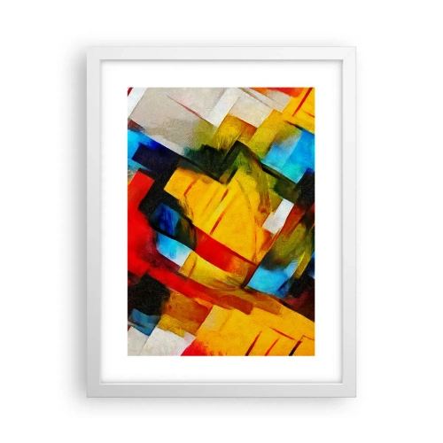Affiche dans un cadre blanc - Poster - Une superposition multicolore - 30x40 cm