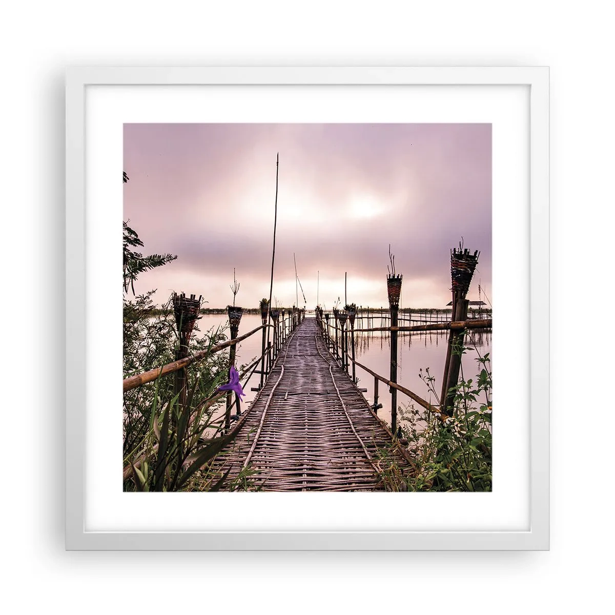 Affiche dans un cadre blanc - Poster - Le silence et le calme d'Asie - 40x40 cm