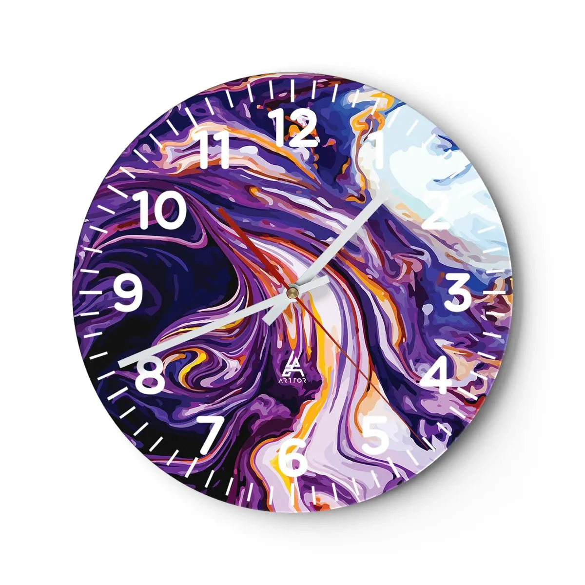 Horloge murale - Pendule murale - La courbure de l'espace en violet - 30x30 cm