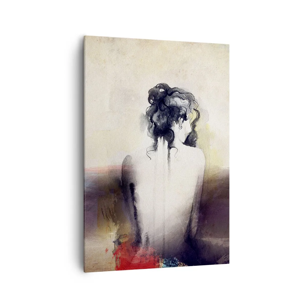 Impression sur toile - Image sur toile - Un portrait subtil d'une femme dans un style artistique - 70x100cm - Lignes lisses, formes ovales - Décoration murale moderne pour le salon et la chambre ARTTOR
