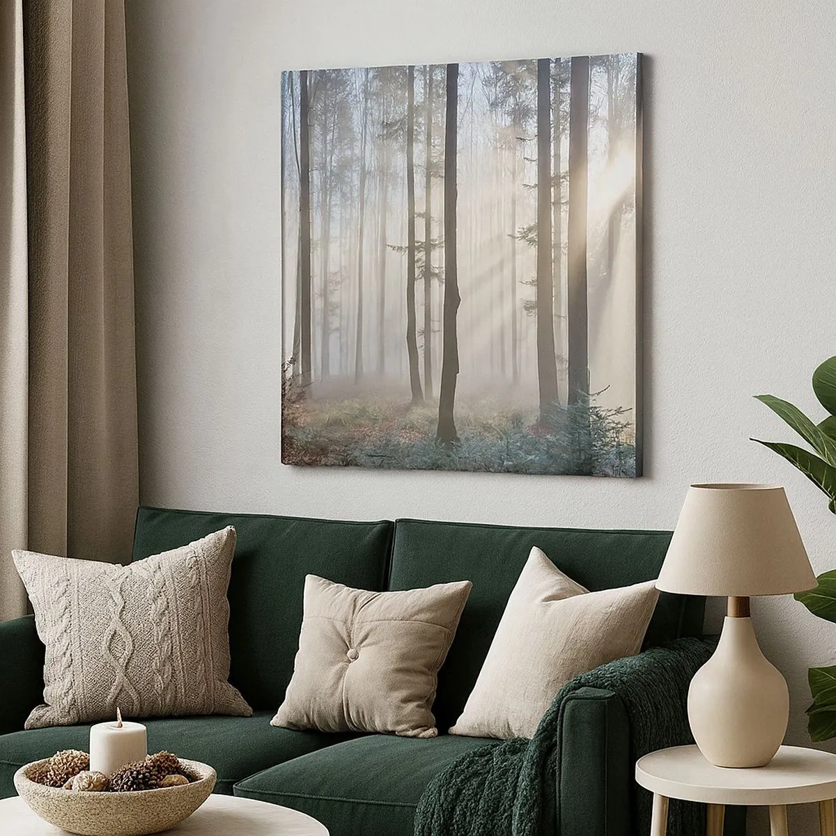 Impression sur toile - Image sur toile - Le brouillard s'est aussi réveillé - 30x30 cm