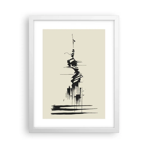 Affiche dans un cadre blanc - Poster - Abstraction hâtive - 30x40 cm