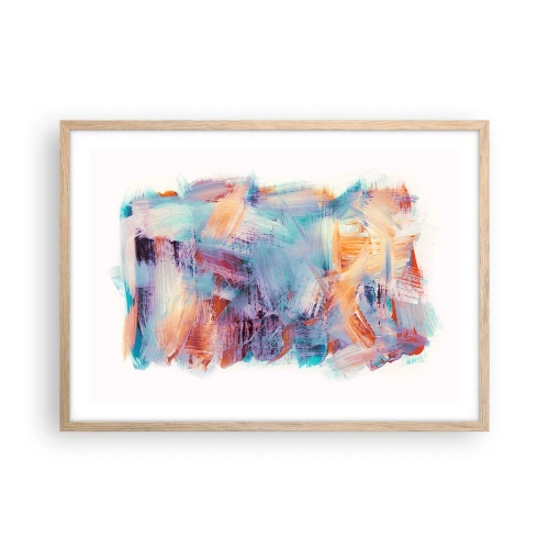Affiche dans un chêne clair - Poster - Un désordre coloré - 70x50 cm