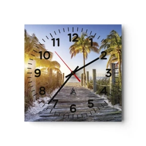 Horloge murale - Pendule murale - Directement au paradis - 30x30 cm