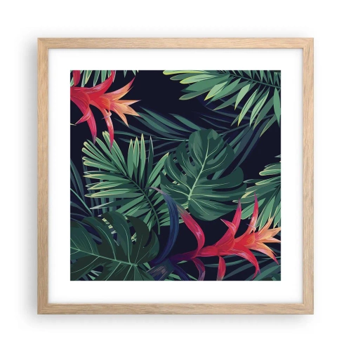 Affiche dans un chêne clair - Poster - immergé dans la nature - 40x40 cm