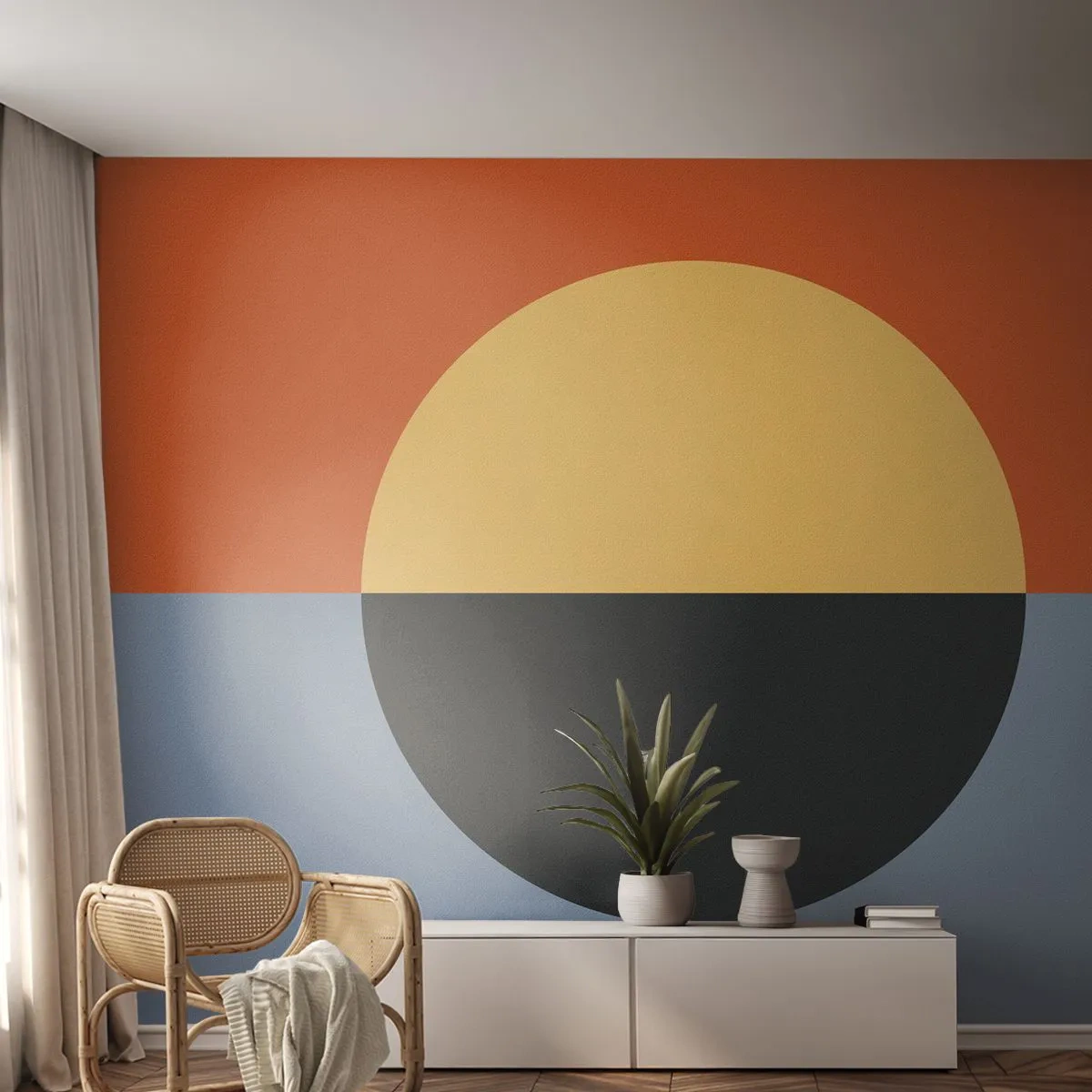 Papier Peint Photo Premium Canvas - Composition de chaleur et de fraîcheur - Abstraction, Morceau, Graphique - 400x280 cm