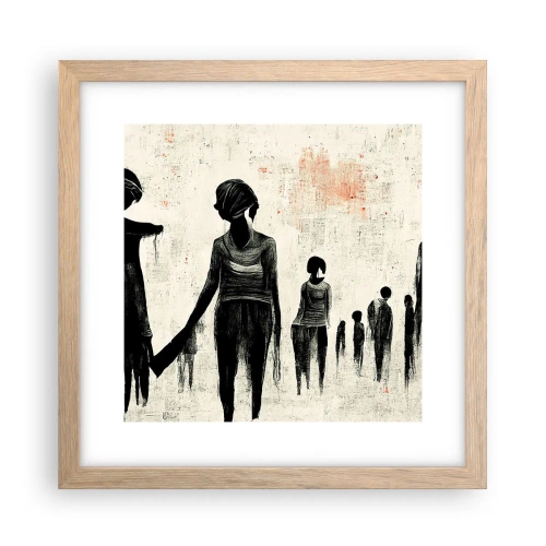 Affiche dans un chêne clair - Poster - Contre la solitude - 30x30 cm