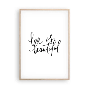 Affiche dans un chêne clair - Poster - Lire et répéter - 70x100 cm