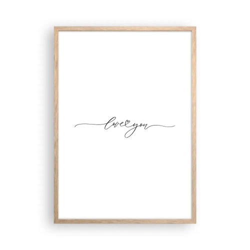 Affiche dans un chêne clair - Poster - Noir sur blanc - 50x70 cm