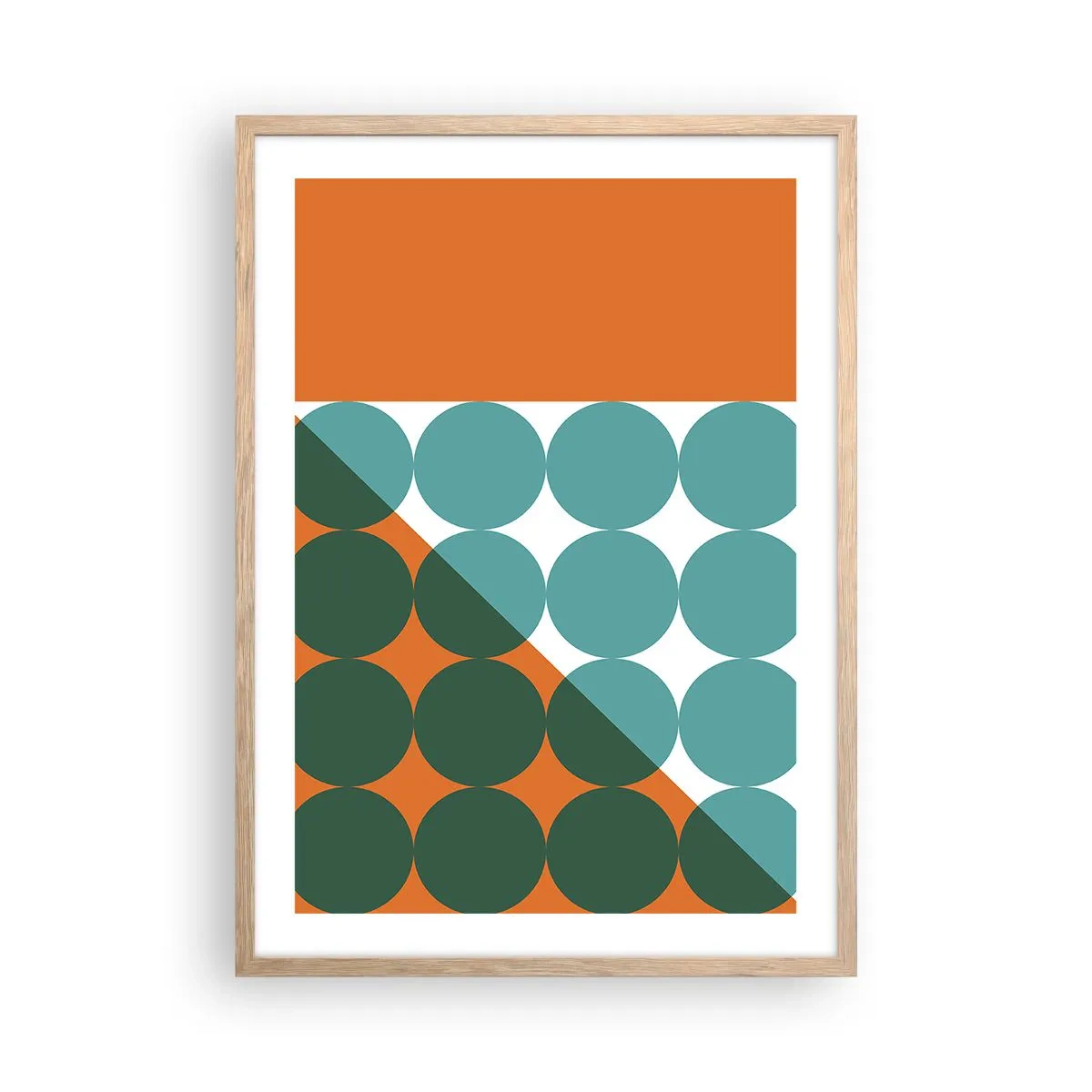 Affiche dans un chêne clair - Poster - En haut et en diagonale - 50x70 cm