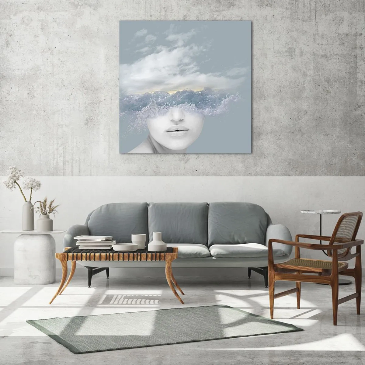 Impression sur verre - Image sur verre - La tête dans les nuages - 30x30 cm