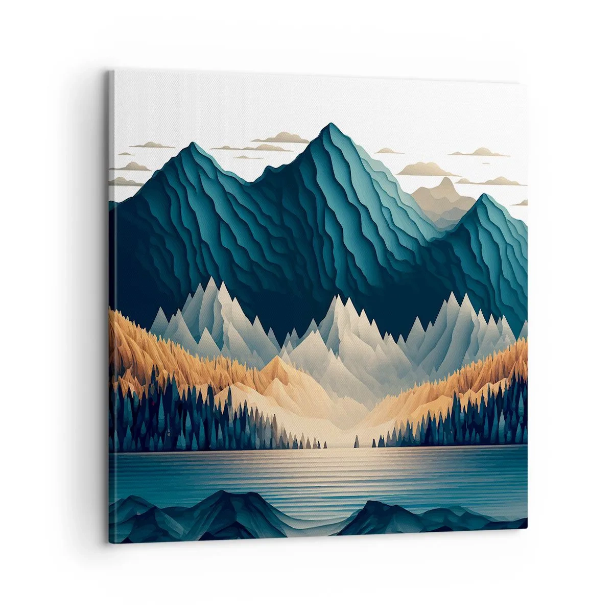 Impression sur toile - Image sur toile - Paysage de montagne parfait - 60x60 cm