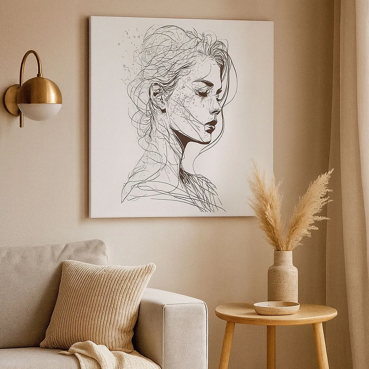 Impression sur toile - Image sur toile - Portrait en pensée - 30x30 cm