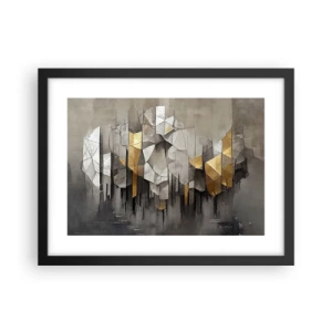 Affiche dans un cadre noir - Poster - Composition de glace et de lumière - 40x30 cm