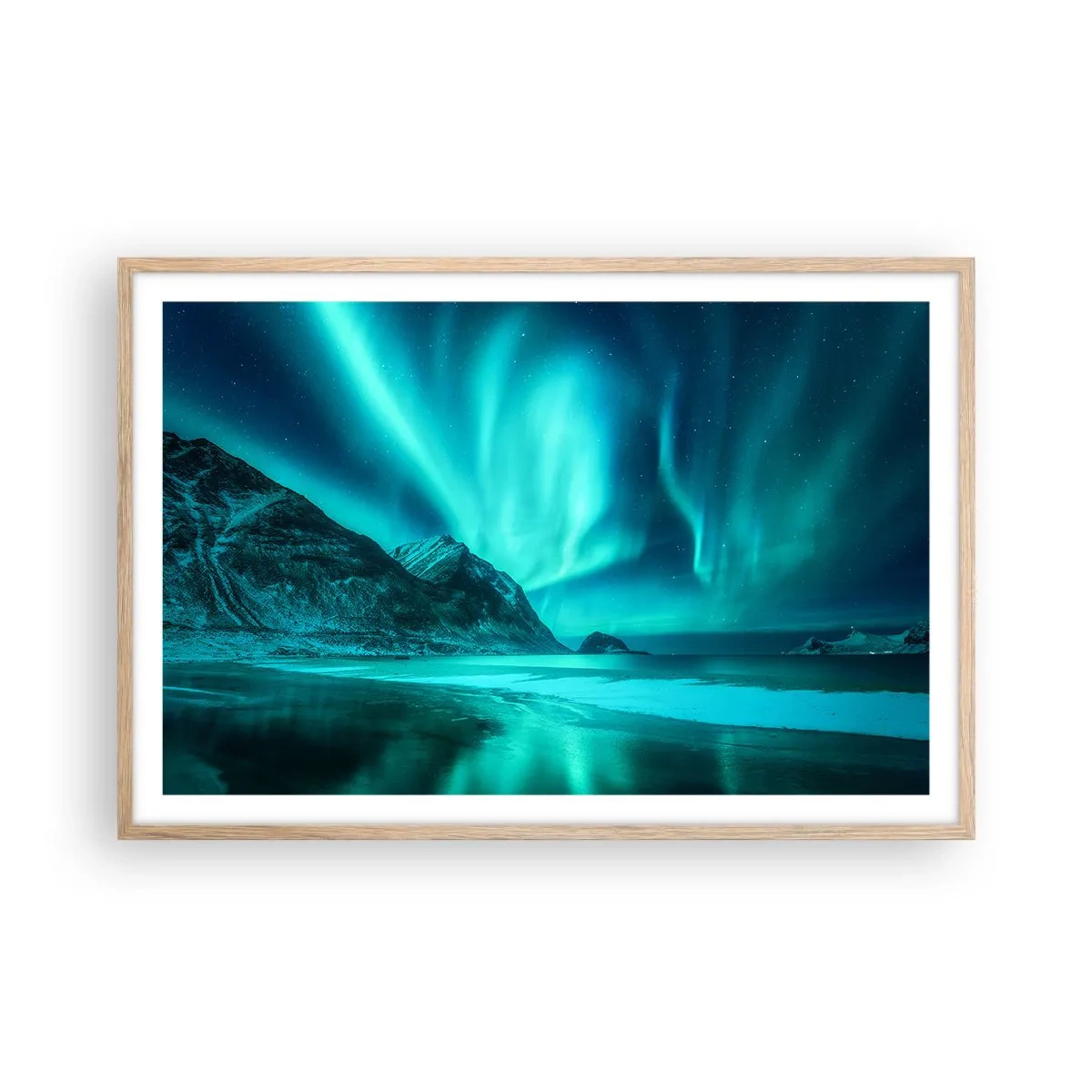 Affiche dans un chêne clair - Poster - Merveilles du Nord - 91x61 cm