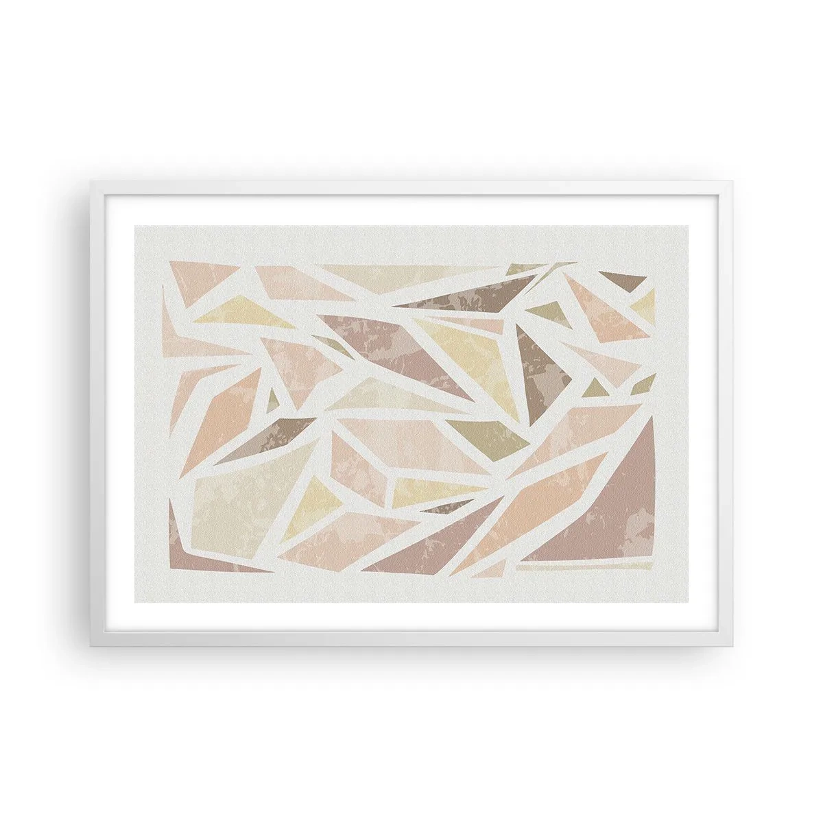 Affiche dans un cadre blanc - Poster - Composition de vitraux - 70x50 cm
