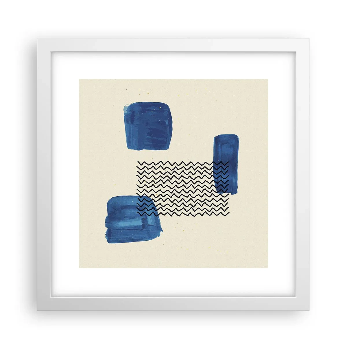Affiche dans un cadre blanc - Poster - Quatuor abstrait - 30x30 cm