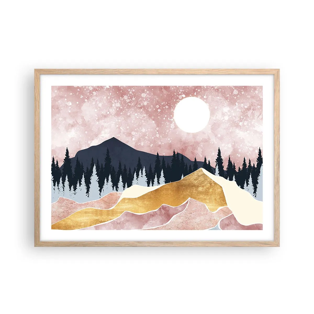 Affiche dans un chêne clair - Poster - Gardien de la nuit - 70x50 cm