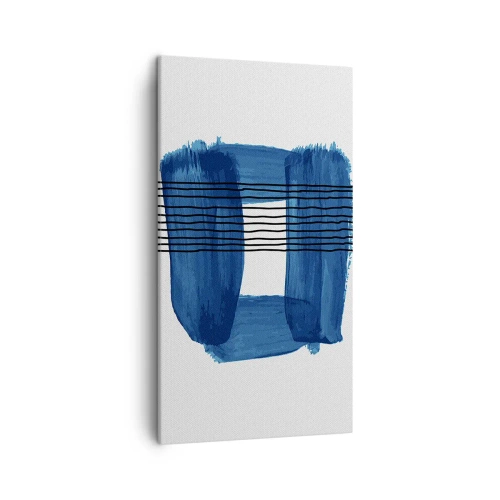 Impression sur toile - Image sur toile - Composition noire-bleue - 45x80 cm
