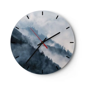 Horloge murale - Pendule murale - Mysticisme des montagnes - 40x40 cm