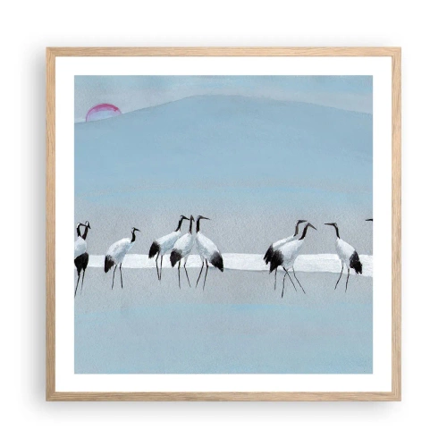 Affiche dans un chêne clair - Poster - Après une chaude journée - 60x60 cm