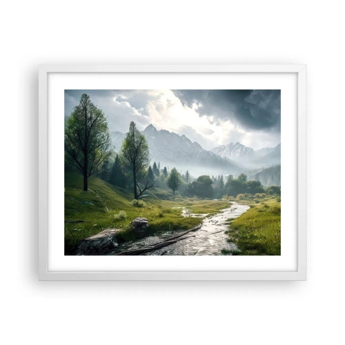 Affiche dans un cadre blanc - Poster - Aller et retour - 50x40 cm