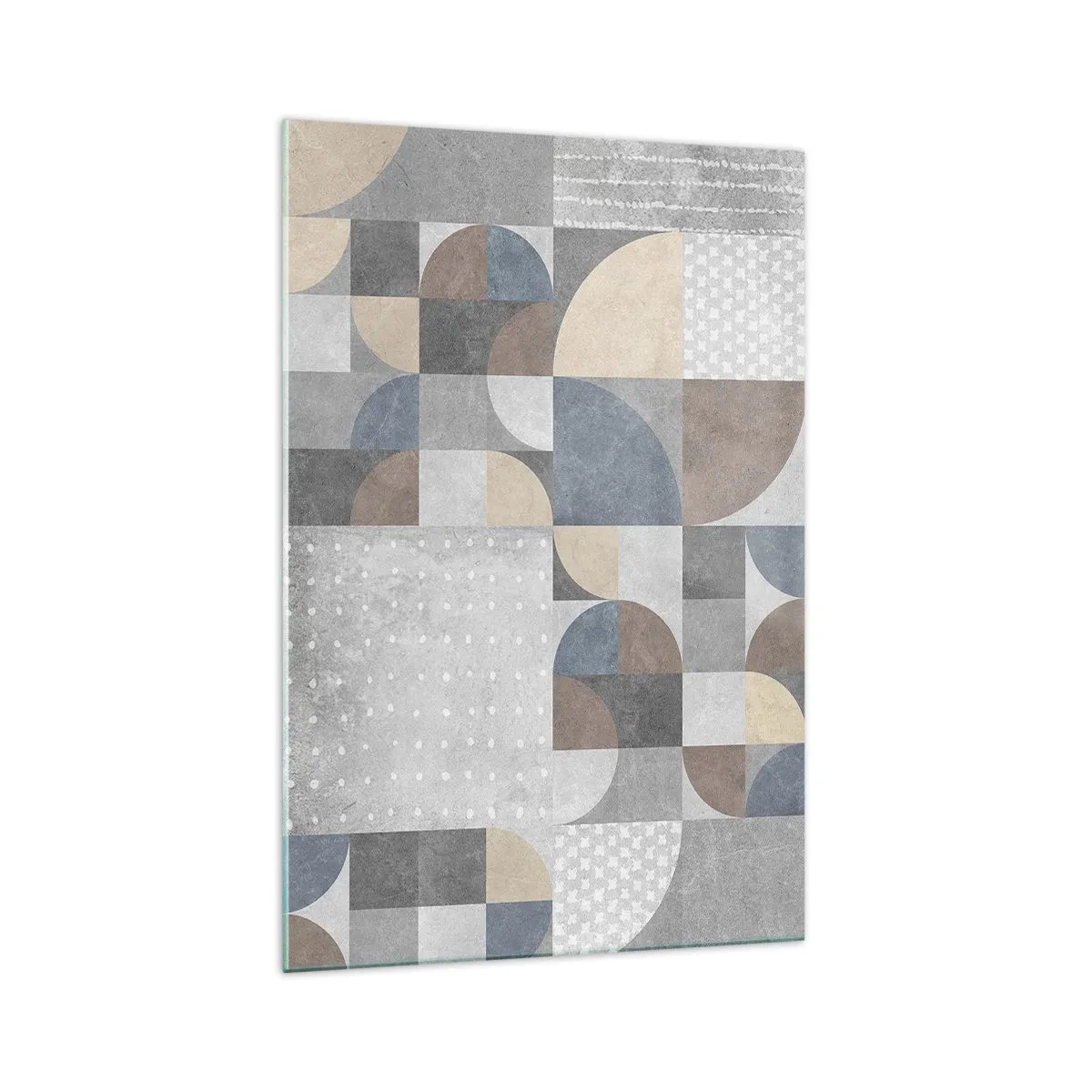 Impression sur verre - Image sur verre - Motif géométrique dans des tons pastel - 70x100cm - Fantaisie de la céramique - Décoration murale moderne pour le salon et la chambre ARTTOR