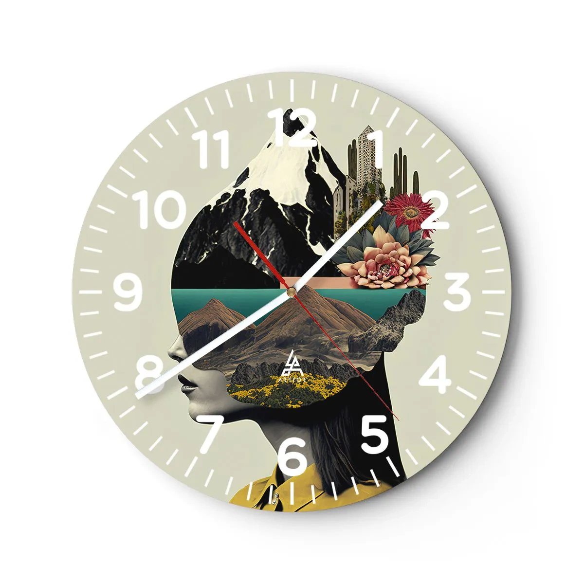 Horloge murale - Pendule murale - La femme – toujours un mystère - 40x40 cm