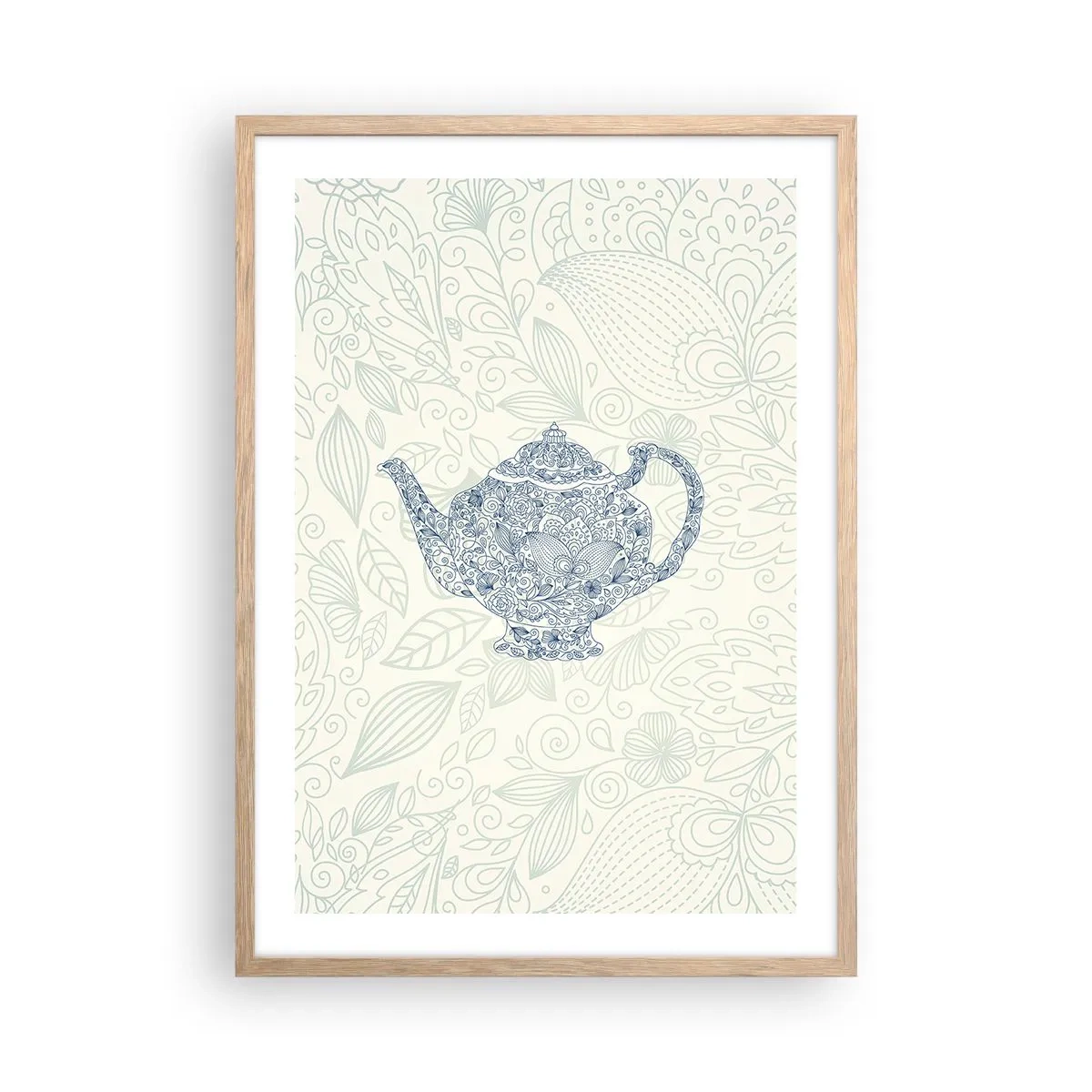 Affiche dans un chêne clair - Poster - Le charme du thé - 50x70 cm