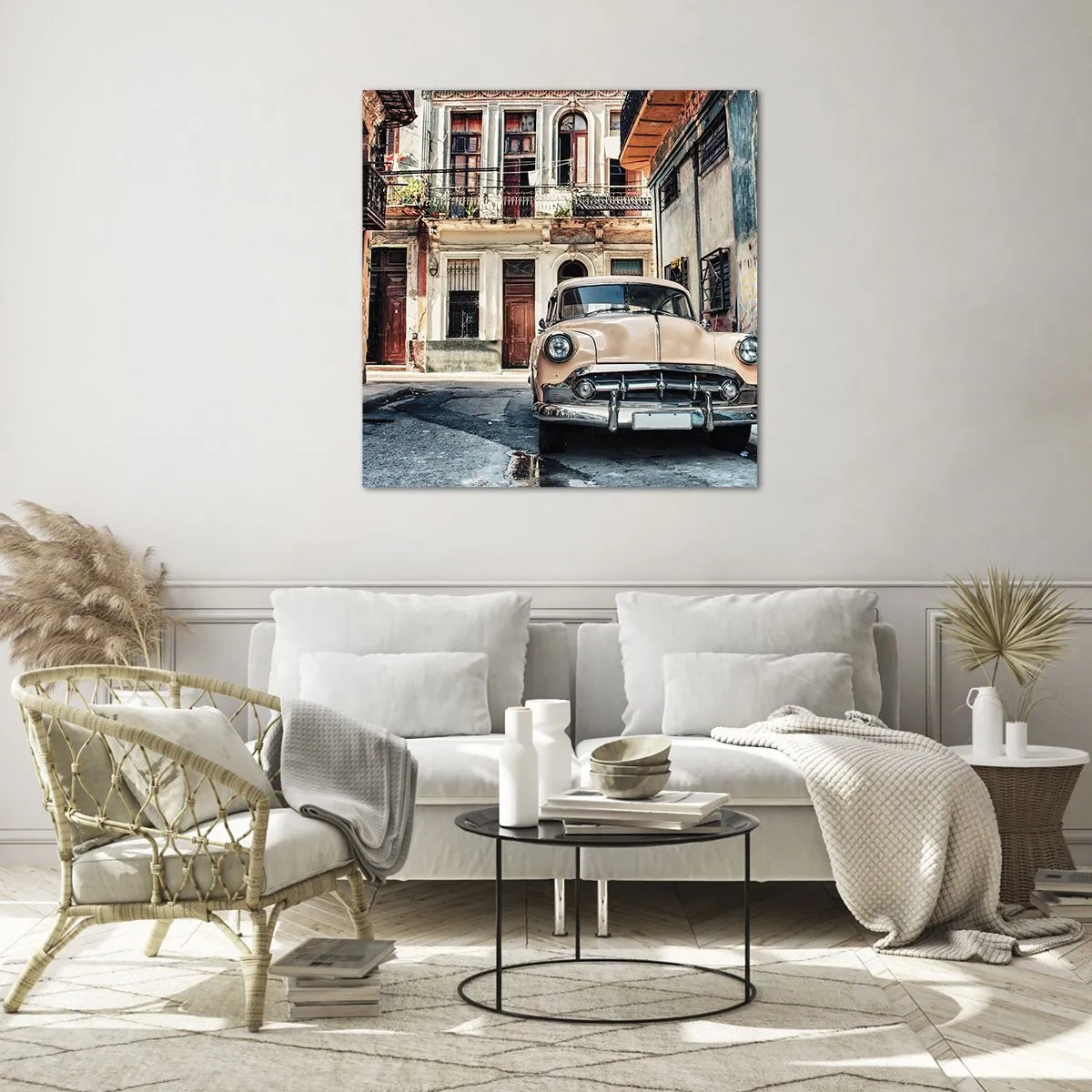 Impression sur verre - Image sur verre - Sieste à La Havane - 70x70 cm