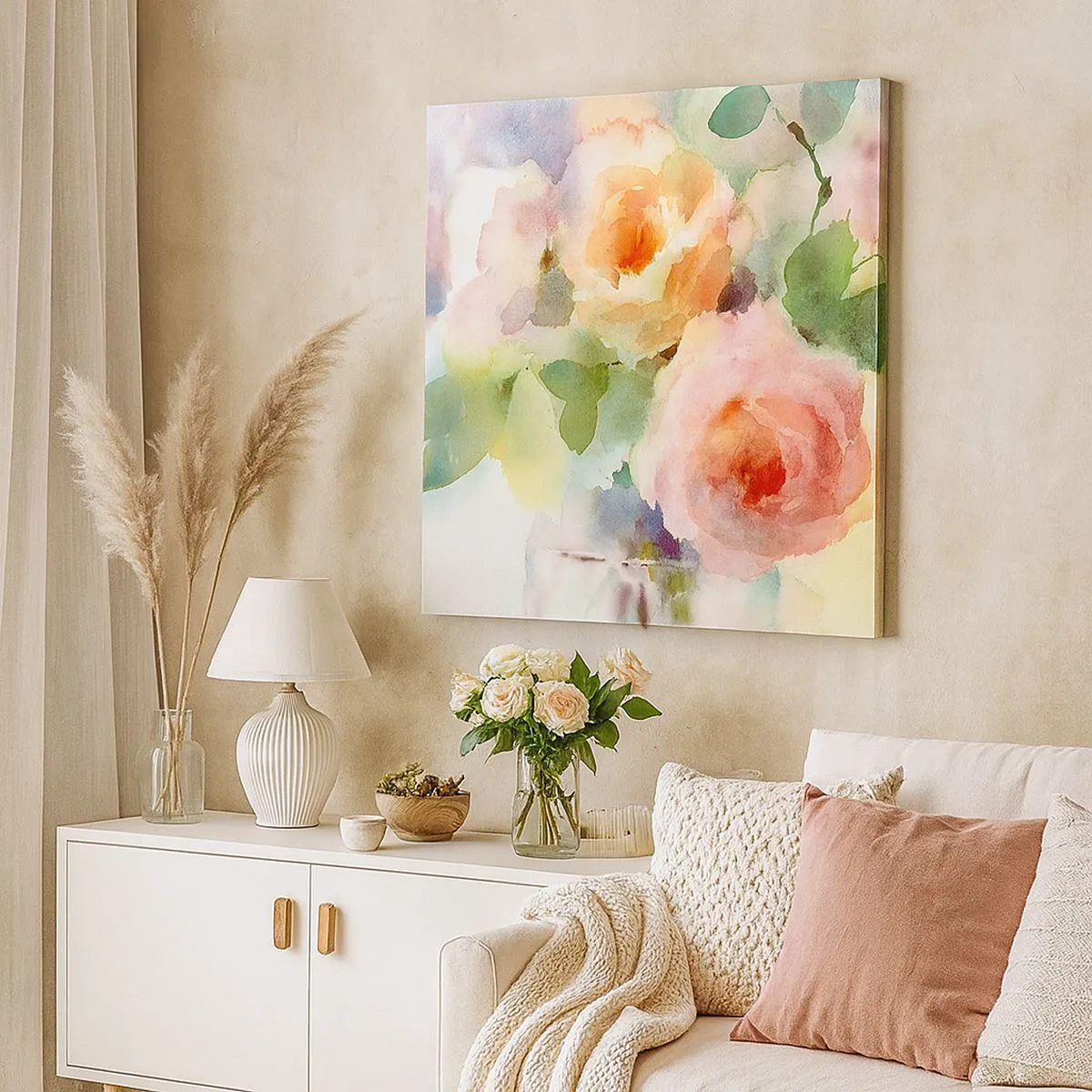 Impression sur toile - Image sur toile - Délicat comme l'aquarelle - 30x30 cm