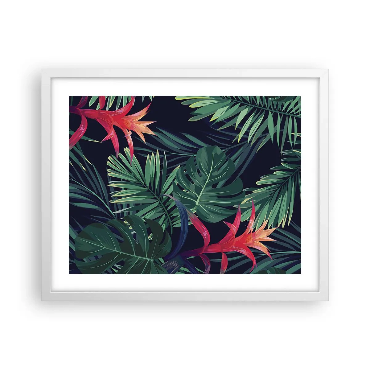 Affiche dans un cadre blanc - Poster - immergé dans la nature - 50x40 cm