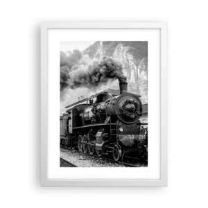 Affiche dans un cadre blanc - Poster - Attend à la gare... - 30x40 cm