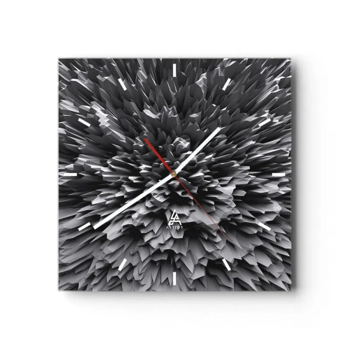 Horloge murale - Pendule murale - Structure abstraite en nuances de gris - 30x30cm - Ça ne peut pas être plus dur que ça - Décoration murale moderne pour le salon et la chambre ARTTOR