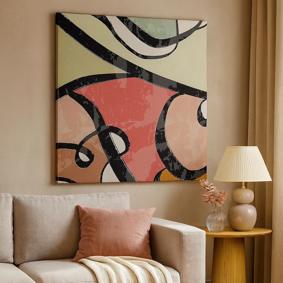 Impression sur toile - Image sur toile - Pirouettes parmi les couleurs - 30x30 cm