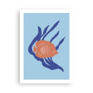 Affiche - Poster - Poissons tropicaux parmi les plantes marines - 50x70cm - Habitant des eaux coralliennes - Décoration murale moderne pour le salon et la chambre ARTTOR