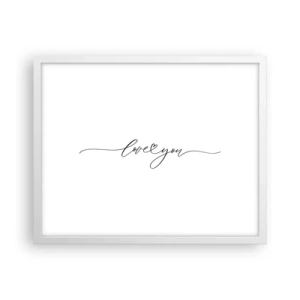 Affiche dans un cadre blanc - Poster - Noir sur blanc - 50x40 cm