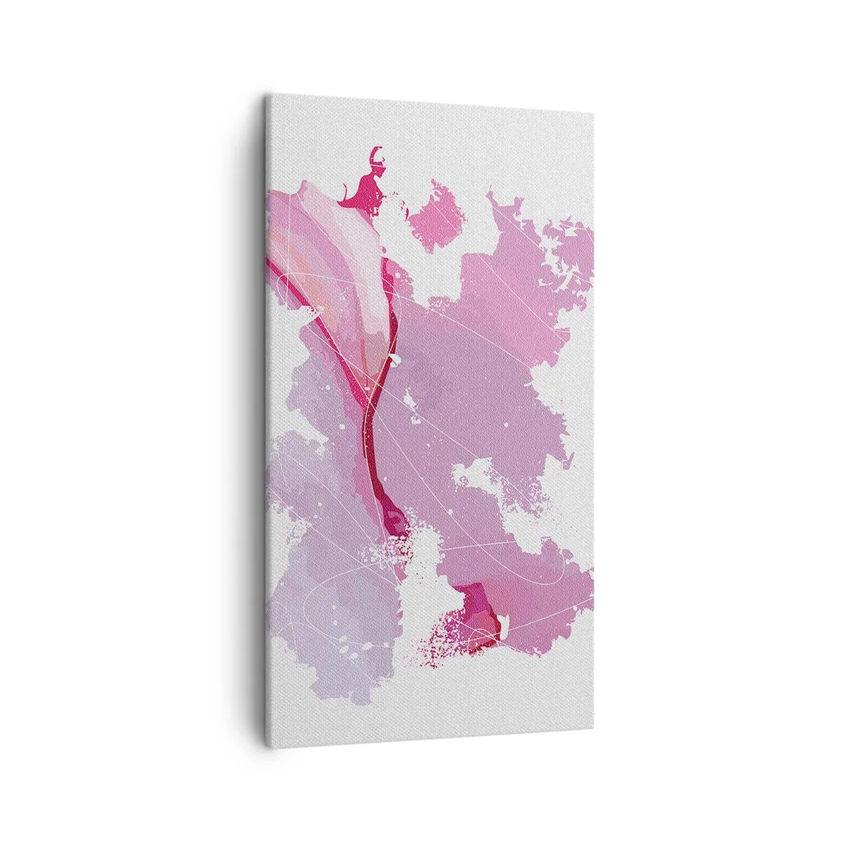 Impression sur toile - Image sur toile - Carte du monde rose - 45x80 cm