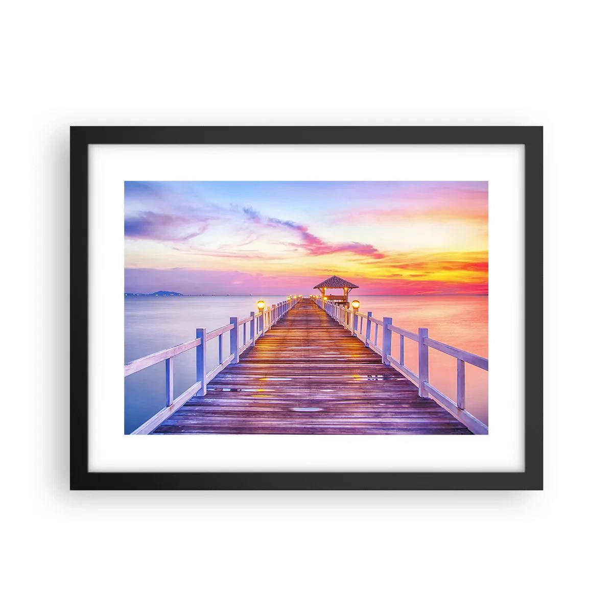 Affiche dans un cadre noir - Poster - Le silence lilas-doré du soir - 40x30 cm