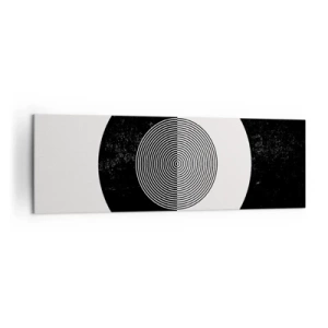 Impression sur toile - Image sur toile - Motif graphique contrasté noir et blanc - 160x50cm - Harmonie de noir et blanc - Décoration murale moderne pour le salon et la chambre ARTTOR