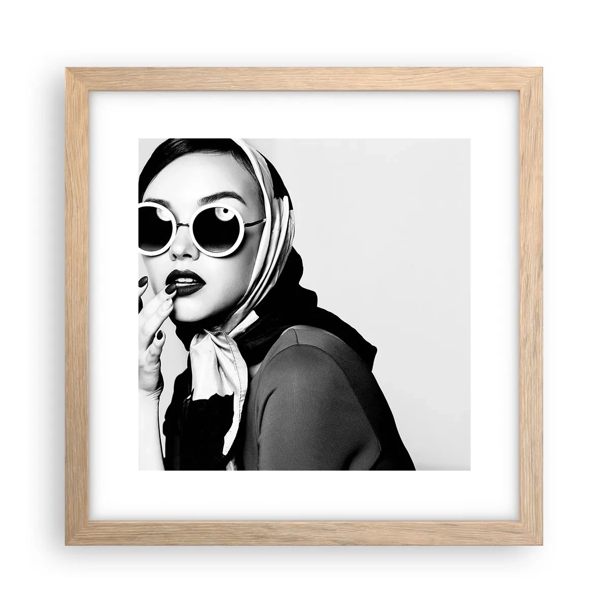 Affiche dans un chêne clair - Poster - Salutations des années 60 - 30x30 cm