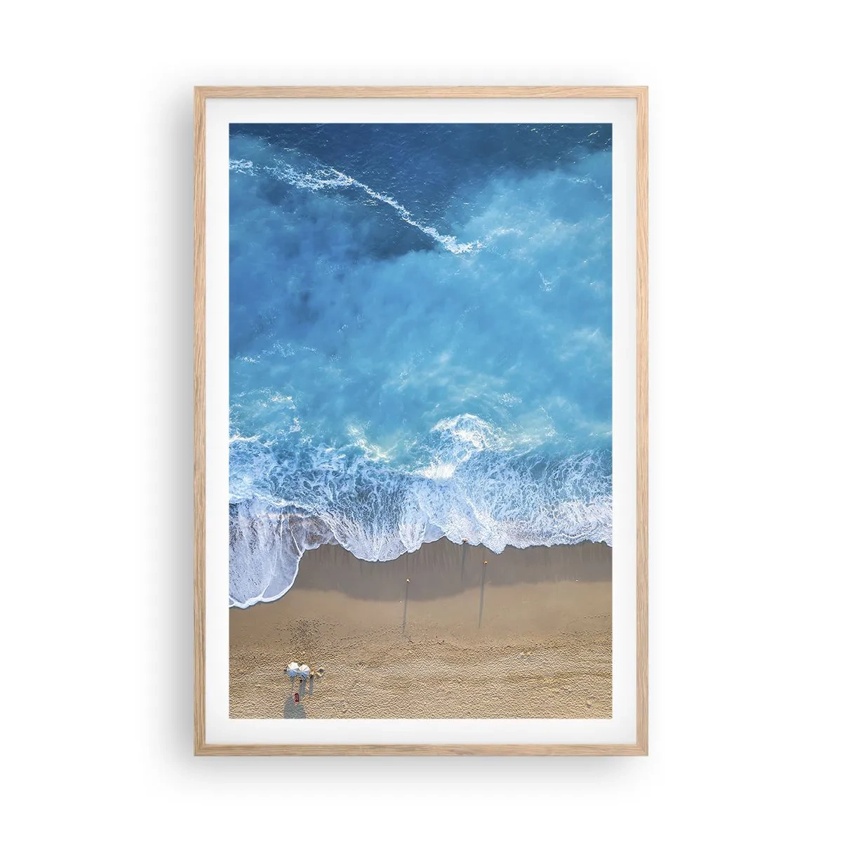 Affiche dans un chêne clair - Poster - La force du bleu - 61x91 cm